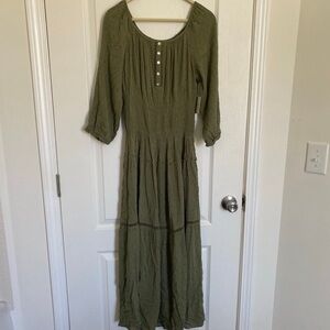 NWT-Fig & Flower “Stylish Country” Dress (Olive Green)